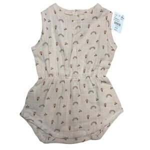 Apple Park Organic Cotton Rainbow Ice Cream Cherry Print Baby Romper 6-12M